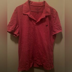 American Eagle Outfitters Men's Coral Polo Shirt